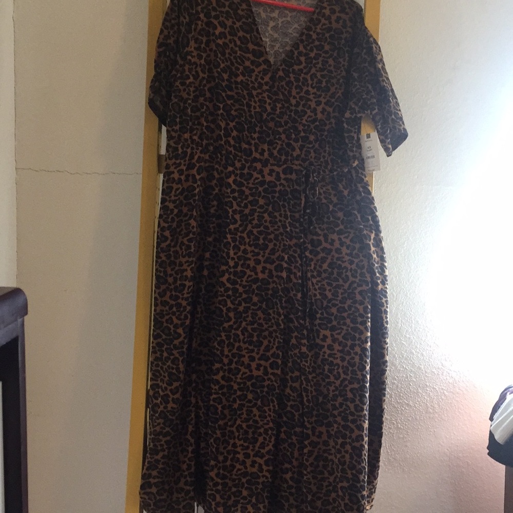 Leopard print wrap dress